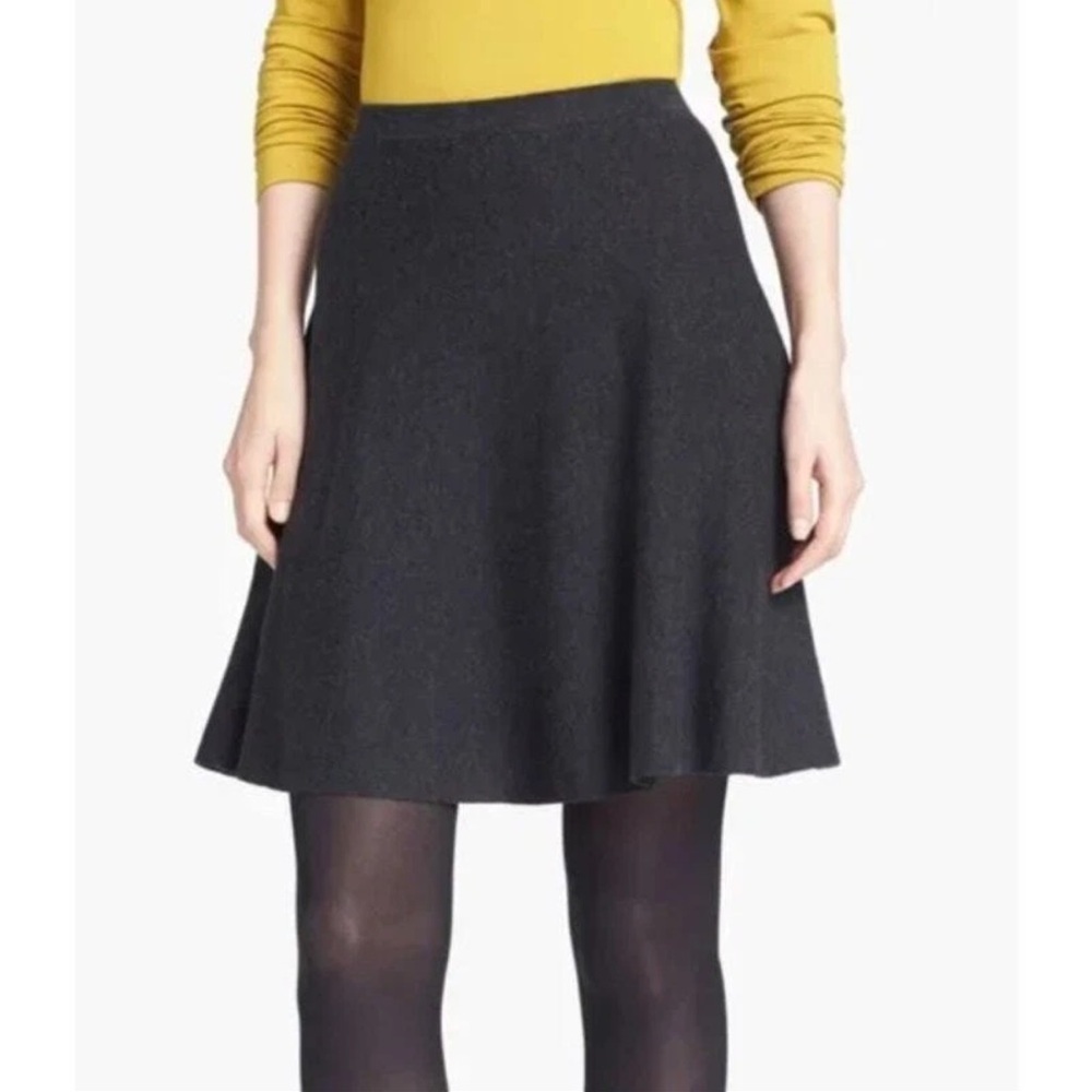 Eileen Fisher dark gray wool circle skirt Size MP